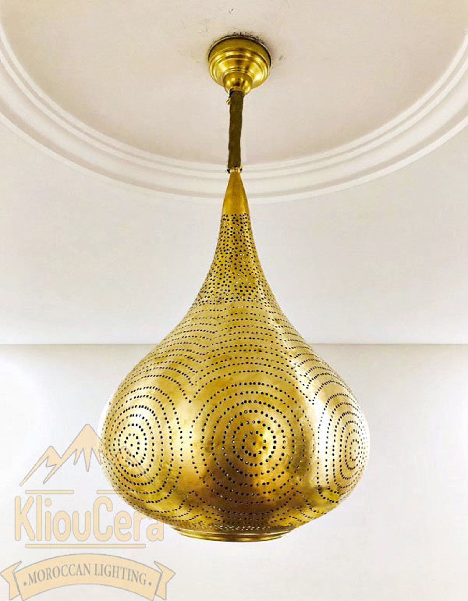 Araña marroquí luces colgantes de latón decorativas luz de | Etsy