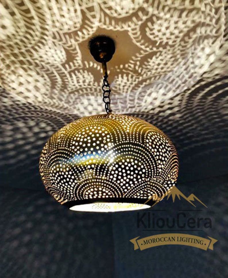 Modern Moroccan Ceiling Lights Pendant Light Brass Open Etsy