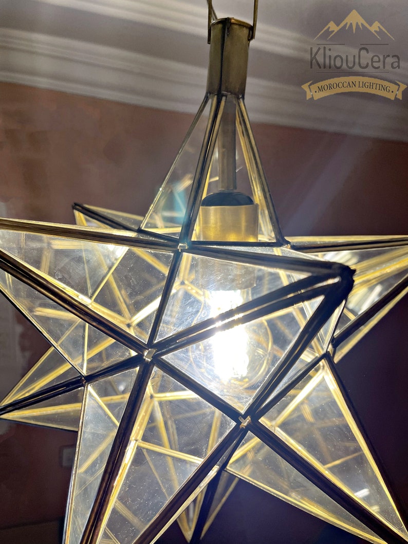 Moravian Star Pendant Light, Brass Moravian Star Pendant Light Fixture ...