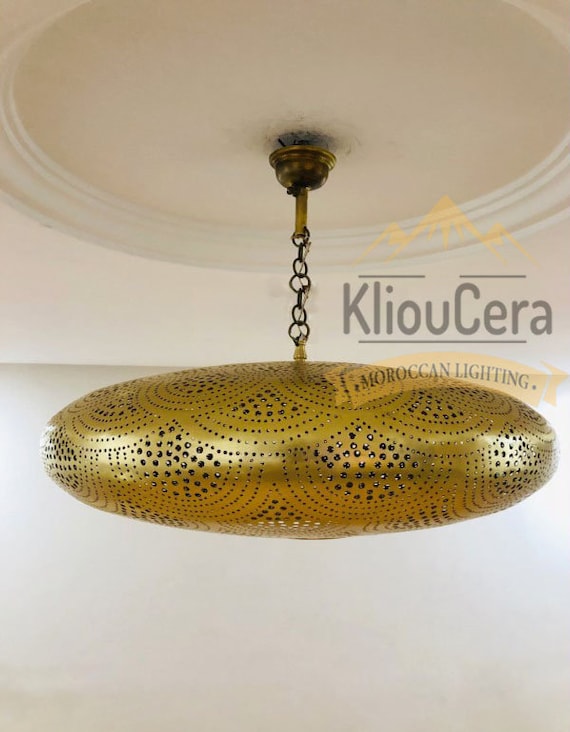Brass teardrop shop pendant light