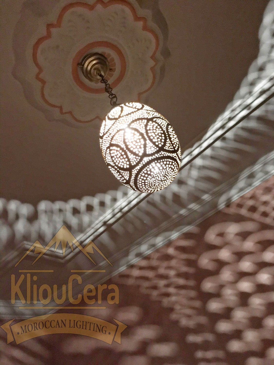 Pendant Light Brass Lamp Hanging Chandelier Moroccan Ceiling Etsy