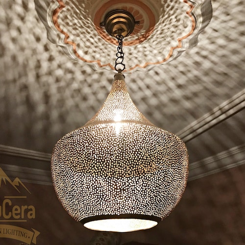 Large Moroccan Handmade Pendant Light Shade Moroccan Hanging Etsy