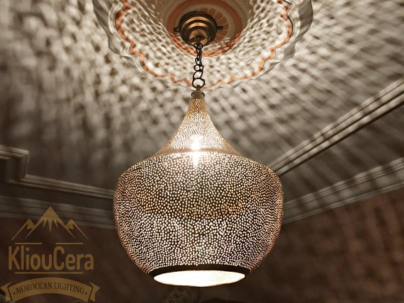 NEW BLACK & GOLD NOCTURNAL MOROCCAN PENDANT LIGHTSHADE LIGHT CEILING LAMP SHADE 