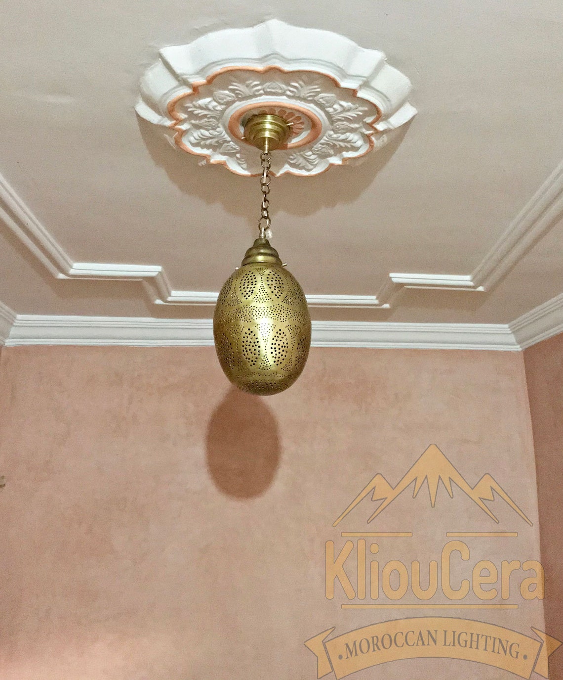 Pendant Light Brass Lamp Hanging Chandelier Moroccan Ceiling Etsy