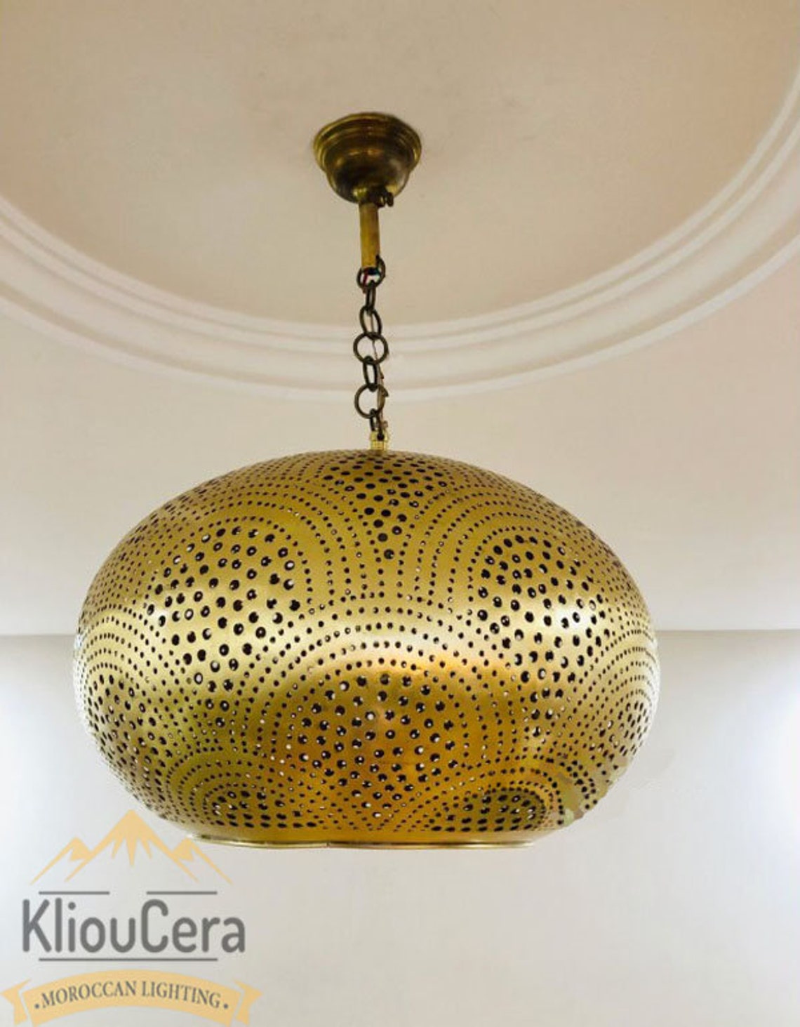 Modern Moroccan Ceiling Lights Pendant Light Brass Open Etsy