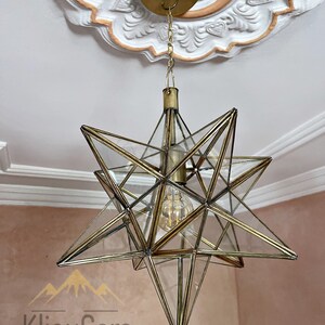 Moravian Star Pendant Light, Brass Moravian Star Pendant Light Fixture ...