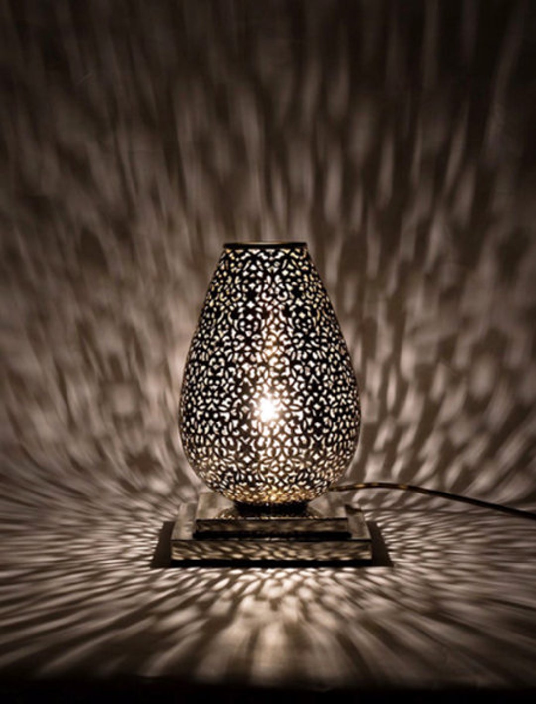 Silver moroccan table sales lamp