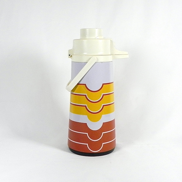 Vintage Large Thermos | Beach Picnic Portable Drink Container | Hot Cold 80s Thermos