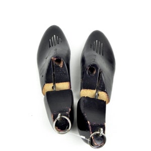 Mens Wood Shoe Forms | Size 8 Black Solid Wood Shoe Stretcher | Vintage Shoe Trees
