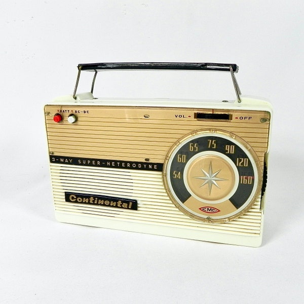 1950s Portable Tube AM Radio | Continental M-650 Made in Japan Mid-Century Audio | Superheterodyne Broadcast Reciever