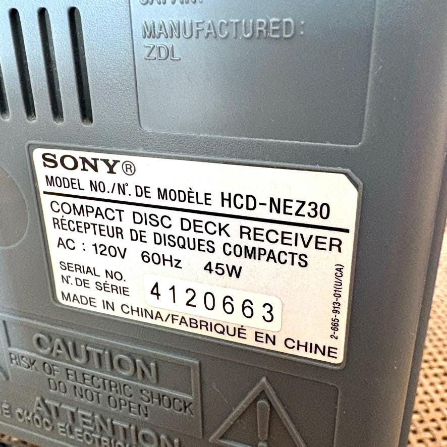 SONY CMT-NEZ30 CD Player Tape Deck Radio Tuner | Retro Tech