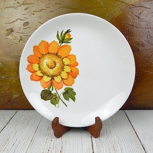Sunnyside Dinner Plate | Royal Tudor Ware Orange Flower Plate | Barker Brothers Vintage Kitchenware