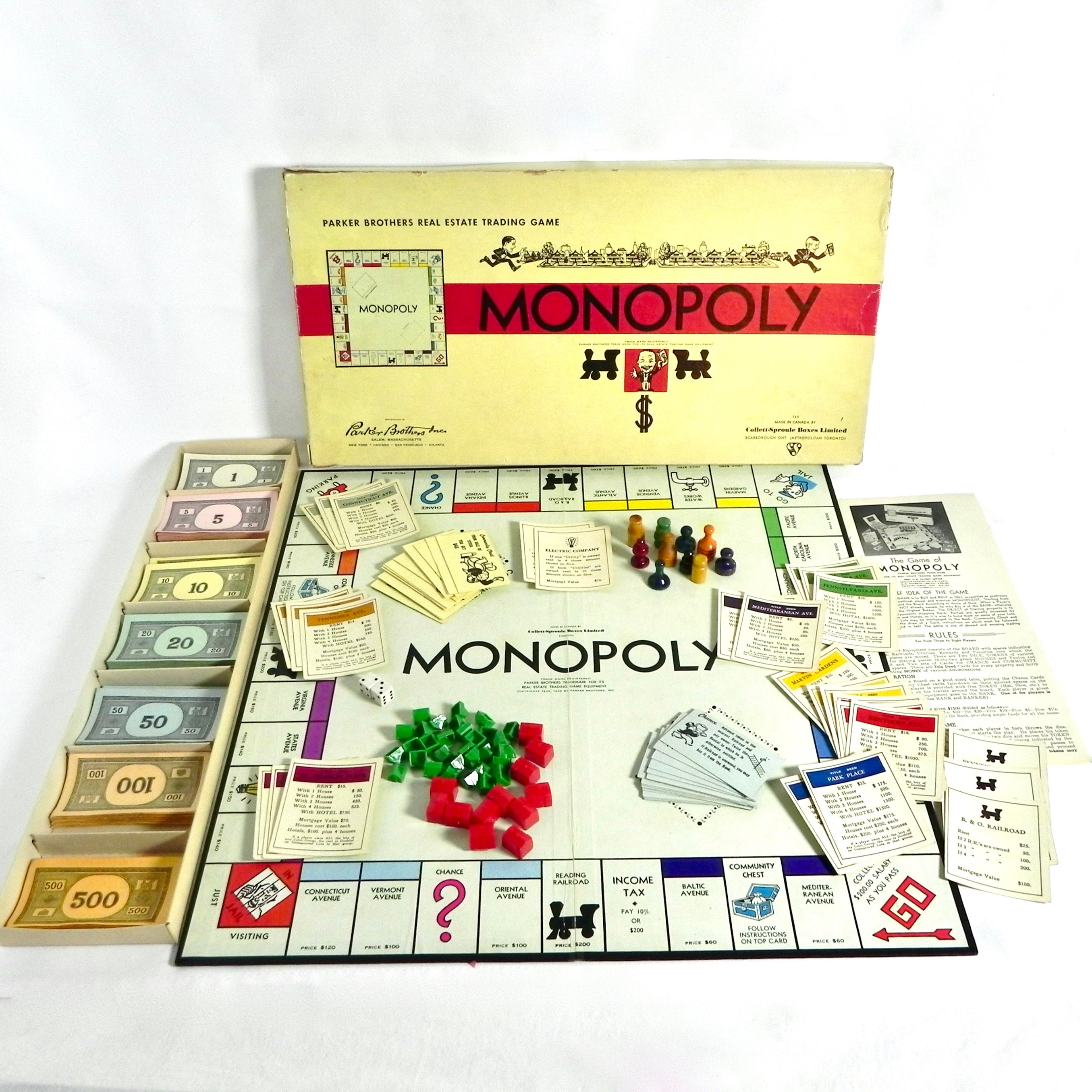 Vintage Monopoli Anni 40 Ricambi - Denaro, Carte Propriet&agrave; E Regole