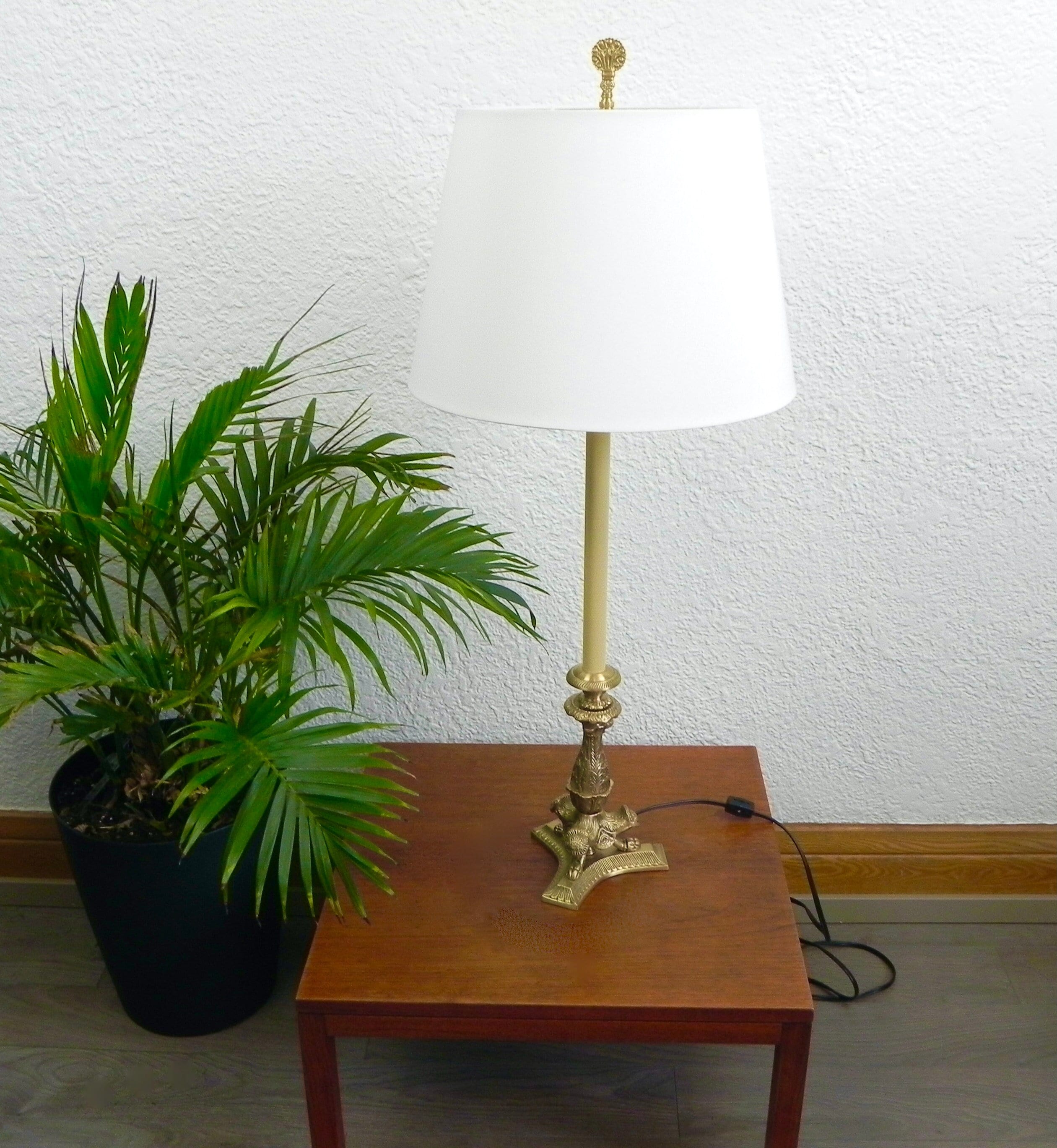 Decorative Crafts Inc. Tall Brass Table Lamp | Candlestick Design Solid