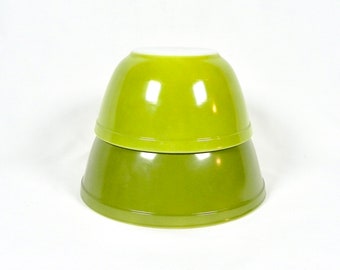 Bols gigognes en Pyrex Verde | Vert avocat 402 Bols à mélanger de 403 | Vintage Verdé Pyrex