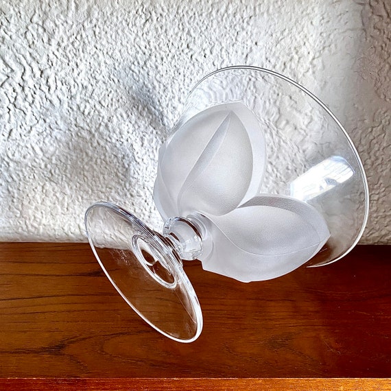 【新品未使用】 cristal d'arques 超ビッグボール フランス Cristal D'arques Florence Satin Frosted Crystal Pedestal Bowl