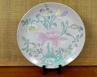 Chinese Pink Charger Plate | Chinoiserie Porcelain Plate | Decorative Floral Plate