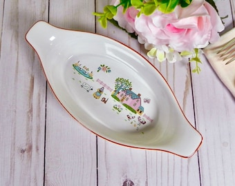 Country House Japan Mini Casserole | Oval Baker | Handled Au Gratin Dish