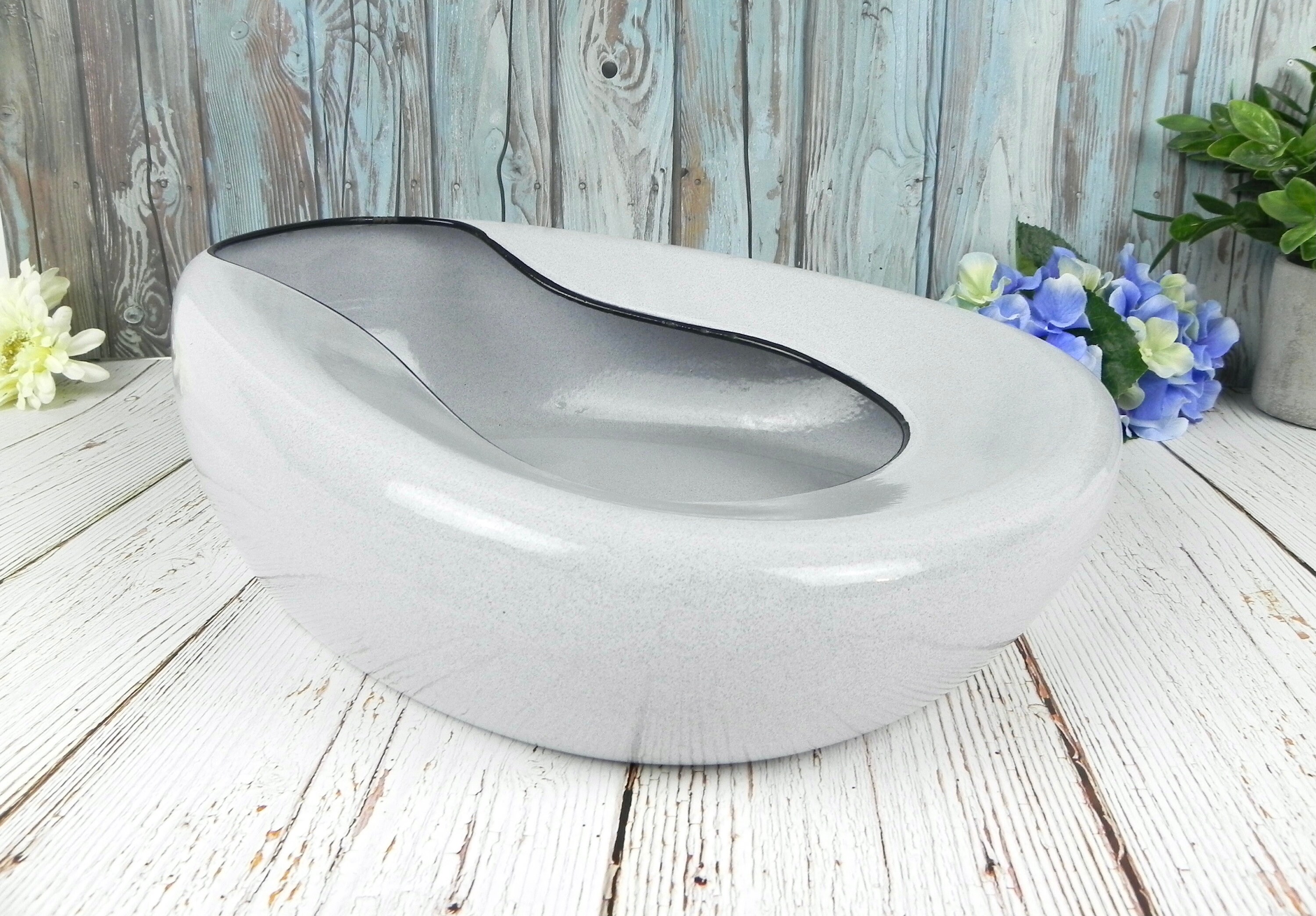 Enamel Bed Pan Grey Speckled Rustic Enamelware Bed Pan Etsy