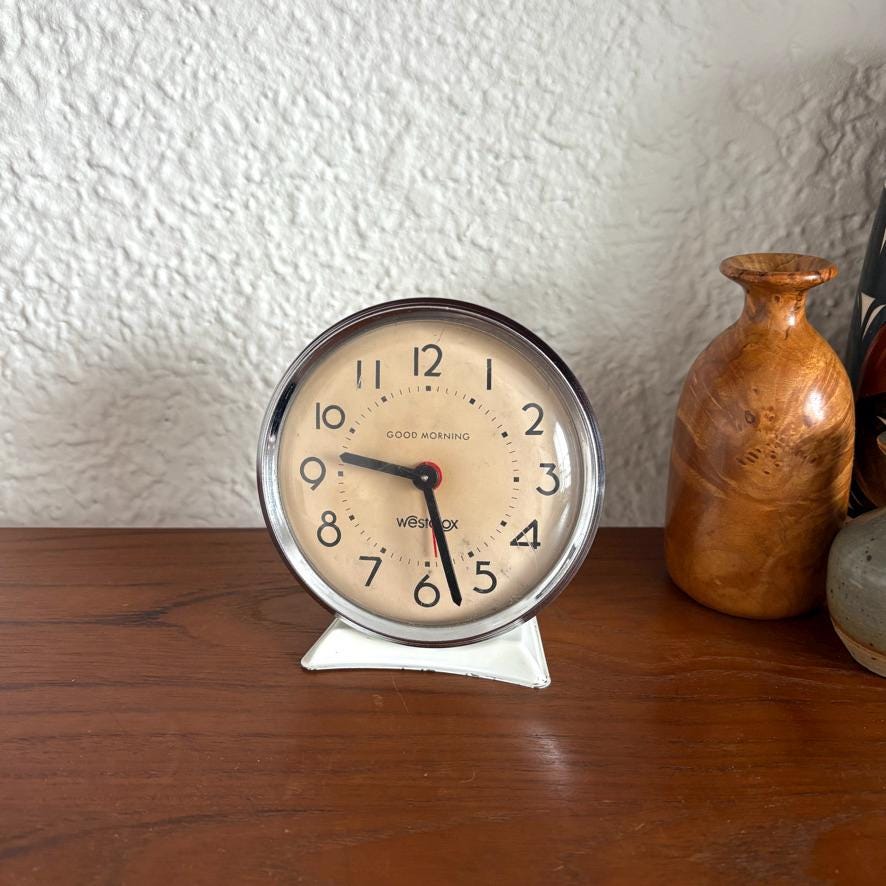 Westclox Good Morning Alarm Clock | Portable Bedside Timepiece