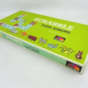 Scrabble junior Version française | vintage français jeux de société | Jeu de Scrabble pour les jeunes - COMPLET !