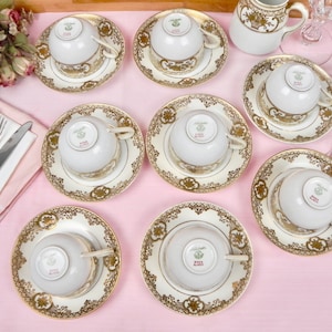Noritake Golden Baskets Teacup & Saucer | Antique Noritake | 5567 Noritake China