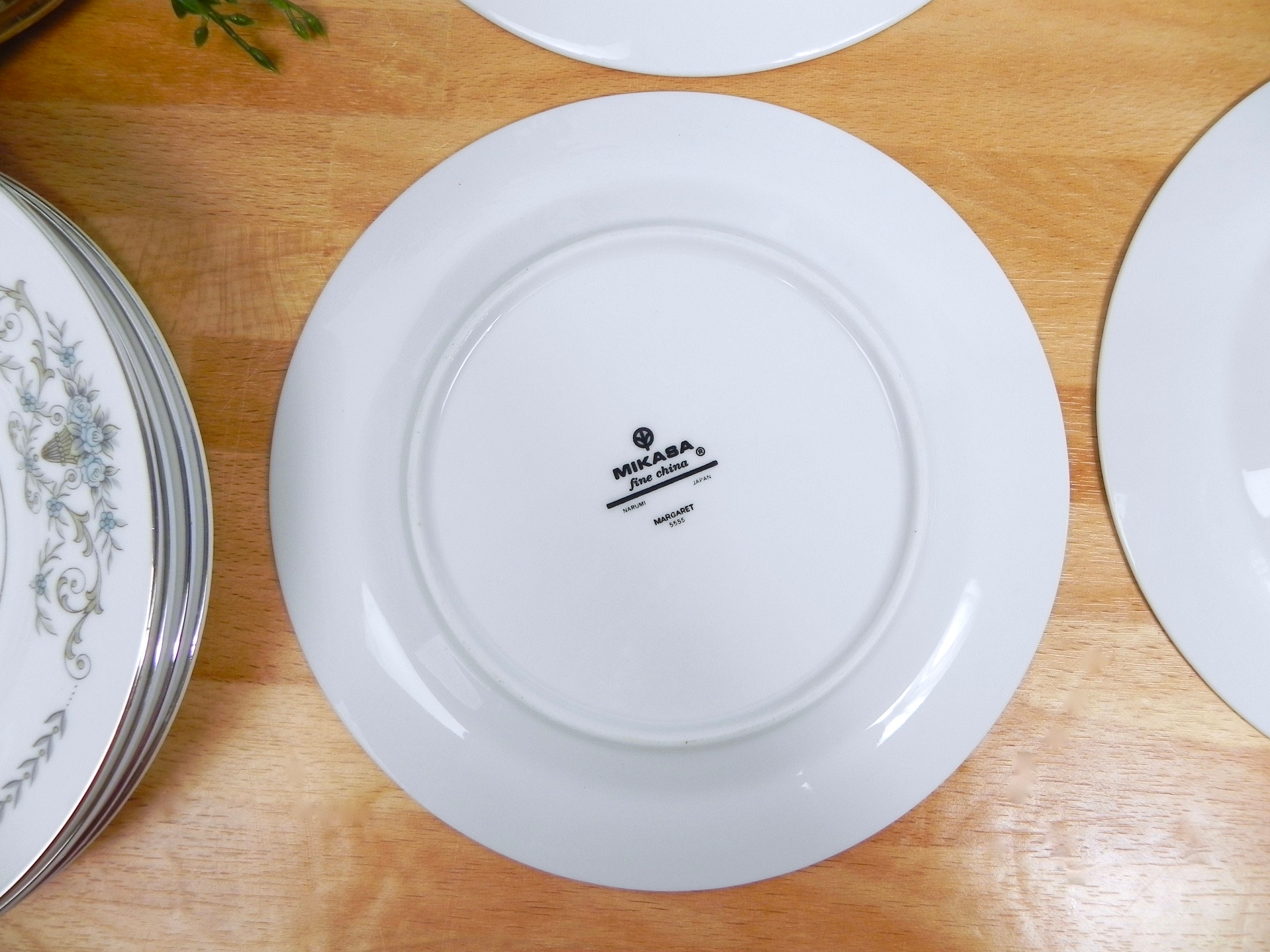 Vintage Mikasa Margaret Salad Plate: Platinum Trim Floral Urn