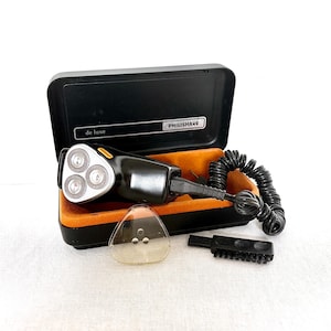 Philishave De Luxe Electric Shaver | Vintage 1970s Mens Grooming in Original Box | Tested & Working