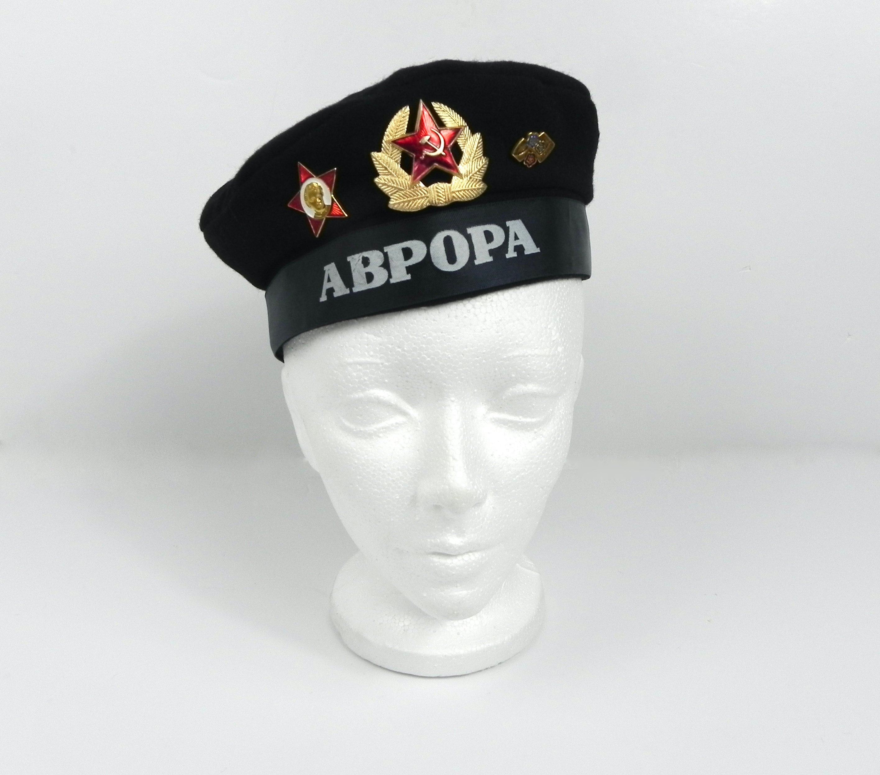 Soviet Navy Beret | Wool USSR Naval Tam With Ribbon  display picture 1