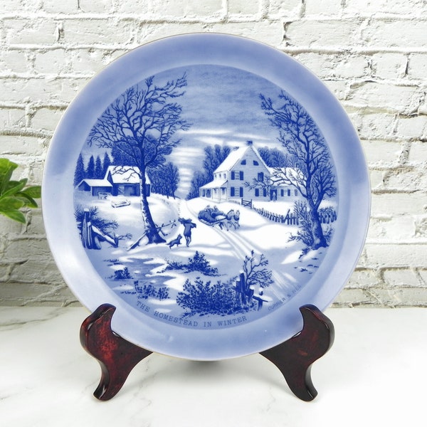 Currier & Ives "the Homestead in Winter" Collectors Plate - Etsy