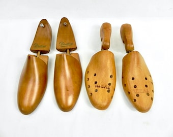Formes de chaussures en bois vintage | Embauchoir en bois massif Cobbler | Tendeurs de chaussures français et allemands