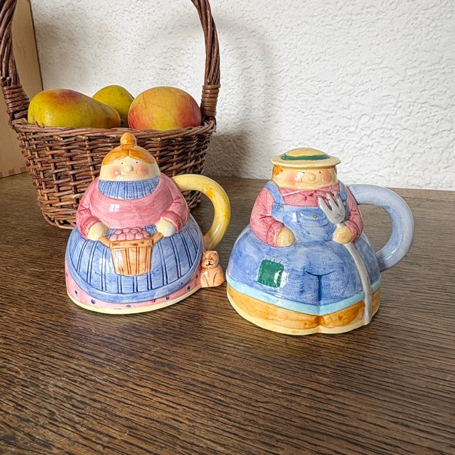 農家と妻のソルト＆ペッパーシェーカー｜ダウンホームファームハウス