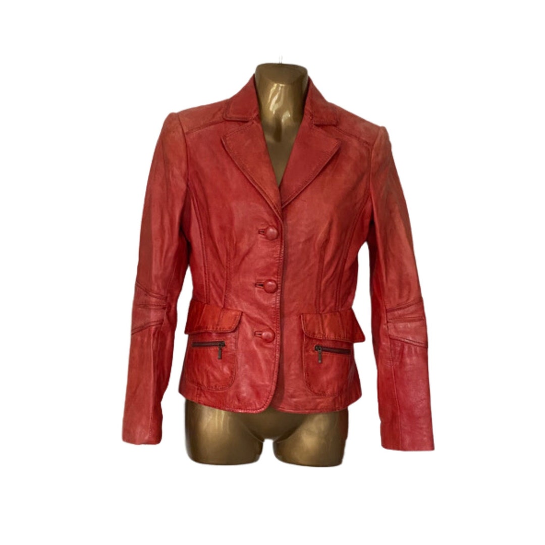 Vintage Red Leather Bomber Jacket Danier 80s Fashion - Etsy
