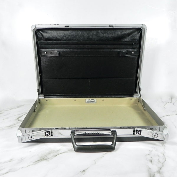 Samsonite Hard Briefcase | Black Vintage Office Attaché Case | Mid-century Style