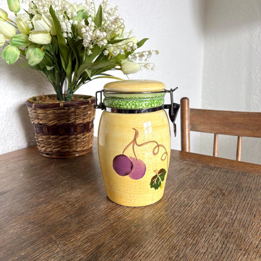 Vintage Fruit Ceramic Canister | 90s Mayfair & Jackson Cookie Jar