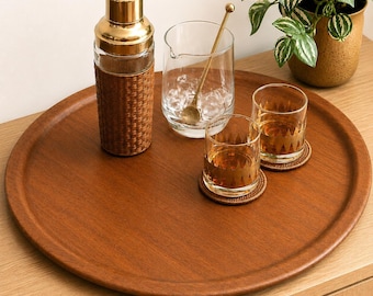 Vintage 1960s Danish Modern Footed Serving Tray by Nissen Denmark