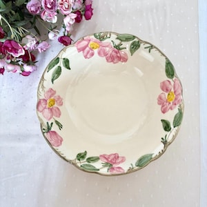 Cuenco para verduras de cerámica franciscana, EE. UU., años 40, sello posterior / Cuenco abierto para servir de 23 cm, color rosa del desierto, años 40 / Cerámica californiana