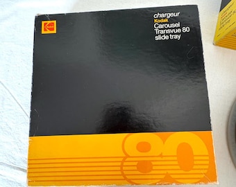 Kodak Carousel Transvue 80 Black Slide Tray in Original Box | Grey