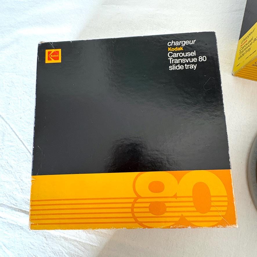Kodak Carousel Transvue 80 Black Slide Tray in Original Box | Grey