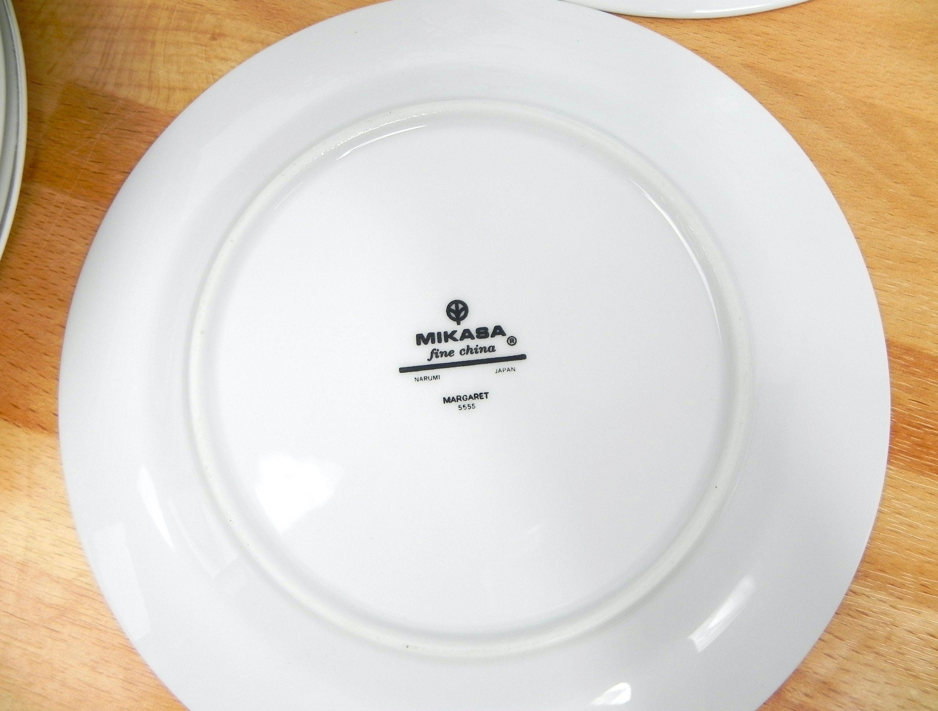 Vintage Mikasa Margaret Salad Plate: Platinum Trim Floral Urn