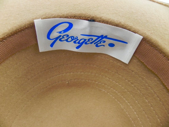 Georgette Wide Brim Felted Fur Hat | Vintage Derb… - image 8