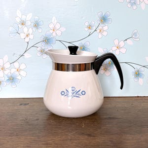 Cornflower Blue 8-cup / 2 Quart Coffee Pot | Corning Ware 1960s | Vintage Mid-Century Kitchen | Pristine Condition