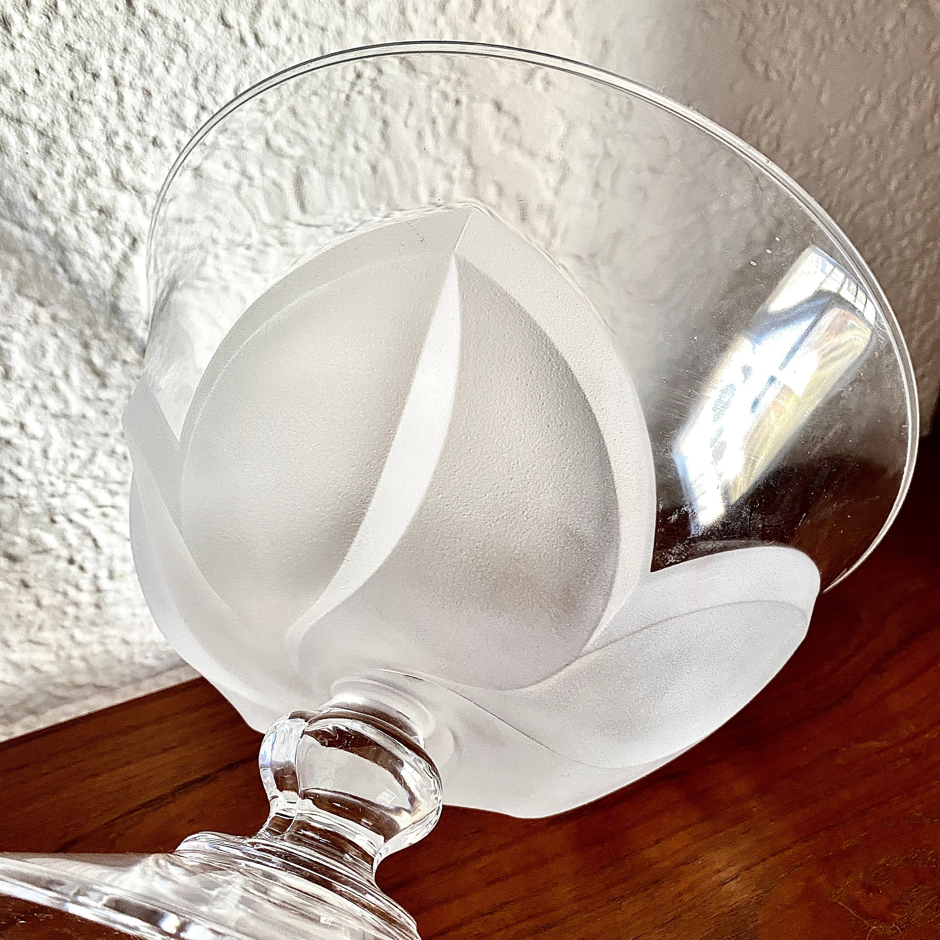 Cristal D'arques Florence Satin Frosted Crystal Pedestal Bowl