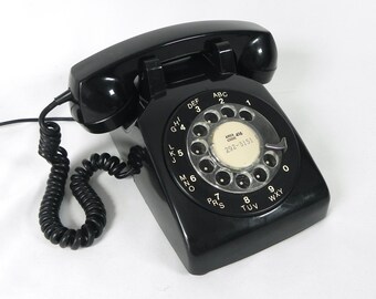 Black Rotary Telephone | EXCELLENT CONDITION | Vintage Northern Electric Phone | Landline Dial Phone