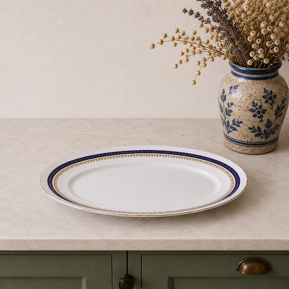 Cmielow Porzellan Oval Servierplatte | Poliergold Filigree Fine China 1790 | Vintage Europäisches Geschirr