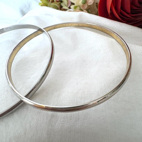 Interlocking Gold & Silver Tone Bangles | Two-Ton… - image 5