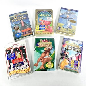Disney VHS Sealed Videos | Sleeping Beauty | Mary Poppins | Little Mermaid | Sound of Music | Tarzan | 101 Dalmatians