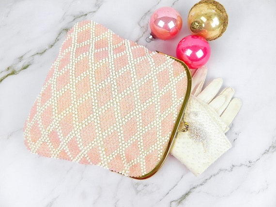 Pink beaded best sale clutch