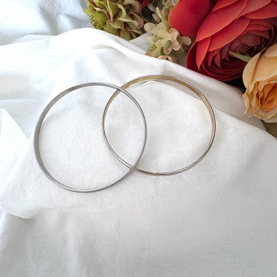 Interlocking Gold & Silver Tone Bangles | Two-Ton… - image 4