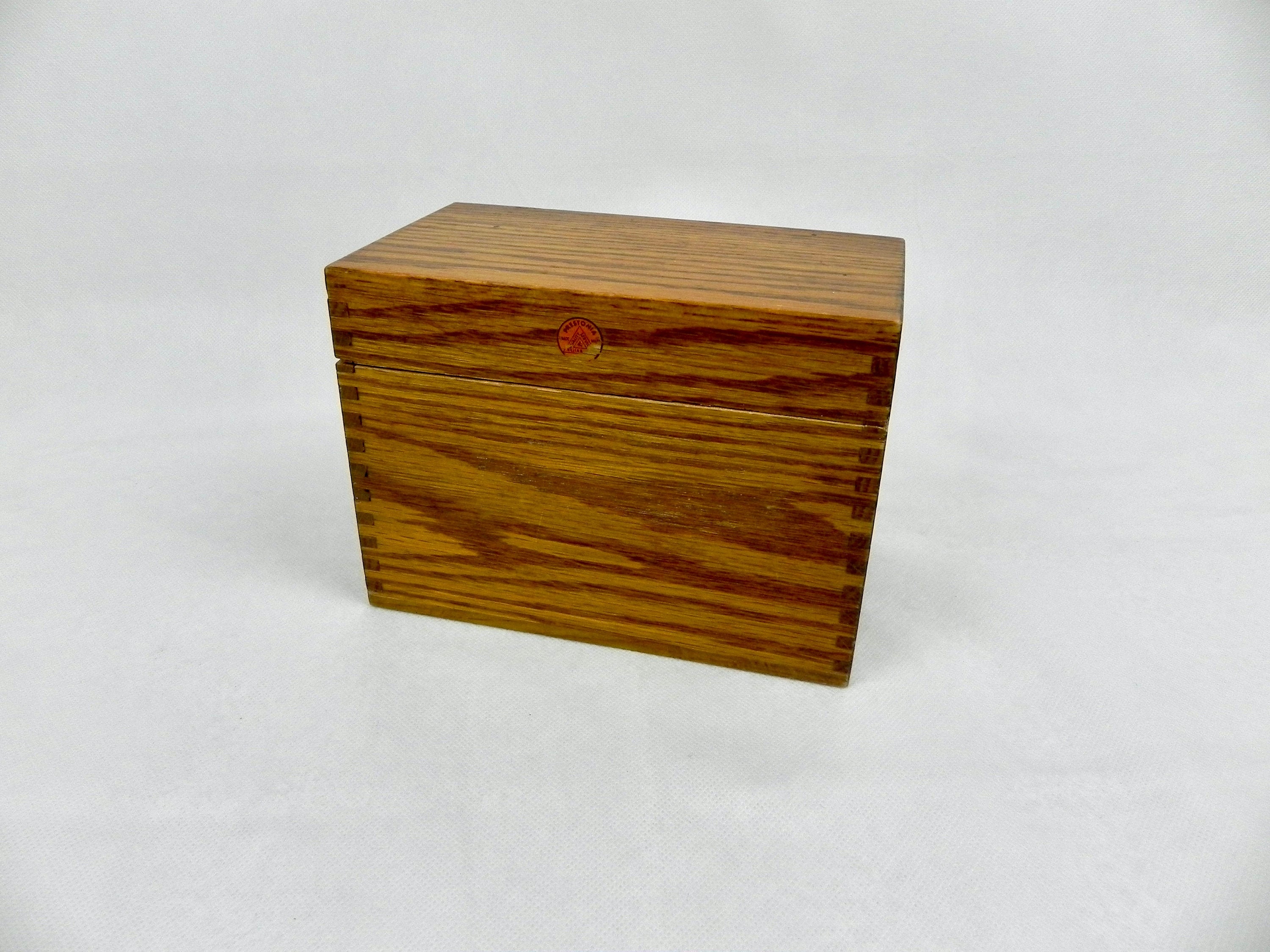 Caja de archivo de madera antigua Prestonia / Dovetail Oak | Etsy